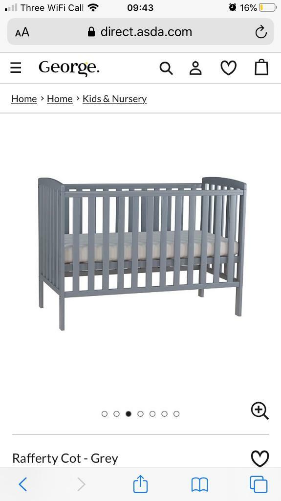 rafferty compact cot grey